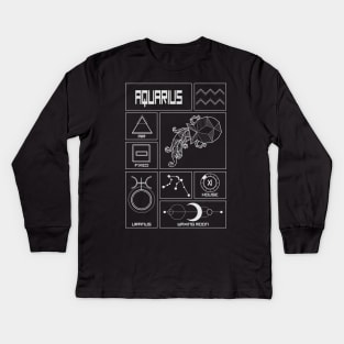 Aquarius Profile - Astrology Signs Kids Long Sleeve T-Shirt